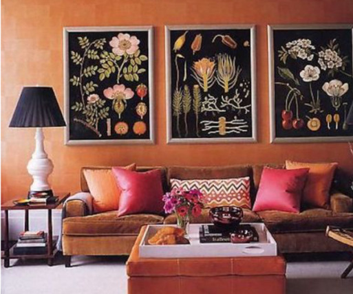 El naranja en la decoración de interiores